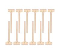 CloudWei SmartSelect 12 Pcs Wooden Hammers Mini Mallets Pounding Toy for Children Baby Small Wooden Crab Mallet Harmer for Kids for DIY Crafts Cooking Seafood Cracking Educational Play
