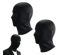 CloudWei SmartSelect 2 Pack Black Face Mask Ghostface Mask, Full Face Cover Black Masks, Elastic Full Head Cover Masks Hood, Faceless Morph Mask For Halloween Party Costume Unisex Women Men Adult