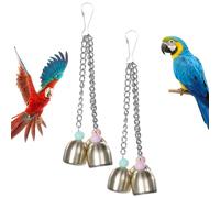 CloudWei SmartSelect 2 PCS Bird Bell Toy - Alloy Macaw & Parakeet Bite Toy For Small Parrots, Finches, Love Birds & Budgie Cockatiel Toys,Parrot Toys,Bird Toys,Parrot Treats