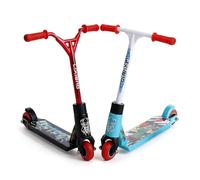 CloudWei SmartSelect 2 Pcs Mini Two Wheel Finger Scooter Toys, Board Accessories, Tiny Trick Scooter Finger Bike For Party Favors, Training, Birthday Gifts, Boards And Bikes(Red&Blue, Random Style)