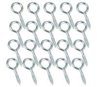 CloudWei SmartSelect 20 Pcs Eyelet Hook, Screw Eye Pins, Self Tapping Screws, Hooks and Eyes, Ring Screws, Ceiling Hook, Galvanized Eyebolt, Door Hooks Screw in, for Indoor and Outdoor(35mm)