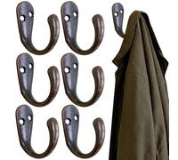 CloudWei SmartSelect 6 Pack Coat Hanger Hooks Vintage Door Wall Heavy Duty Rustic Entrance Hall Hangers with Screws for Hanging Jacket Robe Towel Hat Bag Cup Copper