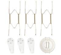 CloudWei SmartSelect 6 Pcs 8 Inch Gold Wall Plate Hangers with Hooks Plate Hangers for Walls Plate Holder for Wall Small Hooks for Home Kitchen Decoration Storage Accessories