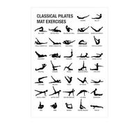 CloudWei SmartSelect Pilates Yoga Poses Poster Decorative Position Chart, Gym Posters for Home Gym Yoga, Canvas Posters for Yoga Studio Home Office Wall Art 8.27 x 12 in