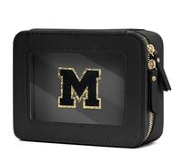 CLOUDWINGS Gifts for Women Clear Makeup Organizer Bag with Personalized Initial Letter Cosmetic Case Toiletry Bag Compact Car Bag Essentials for Travel, BlackM, M