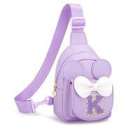CLOUDWINGS Initial Sling Bags for Girls Kids, Purple, K