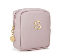 CLOUDWINGS Mini Initial Makeup Bag, Pink, 5x5x1.5 inches, S