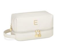 CLOUDWINGS Personalized Cosmetic Bag for Women, Beige, E