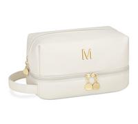 CLOUDWINGS Personalized Cosmetic Bag for Women, Beige, M