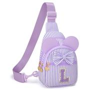 CLOUDWINGS Personalized Initial Fanny Packs Crossbody Bag, Purple, L