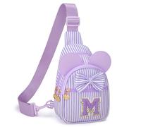 CLOUDWINGS Personalized Initial Fanny Packs Crossbody Bag, Purple, M