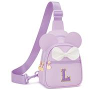 CLOUDWINGS Personalized Initial Fanny Packs Sling Bag, Purple, 8.97" X 6.5" X 3.15", L