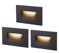 Cloudy Bay 120V Dimmable LED Step Light,3-Pack,3000K Warm White 3W 100lm,Indoor/Outdoor Stair Light,Oil Rubbed Bronze Finish