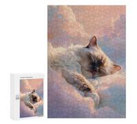 Cloudy Dreams Cat Nap Bliss Puzzle 1000 Teile Schwer Puzzle Spielzeug Lernspiel Impossible Herausforderungsspielzeug Für Erwachsene Kinder 300 PCS