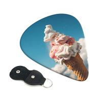 Cloudy Ice Cream Guitar Plectrums, 6 Guitar Plectrums, Double Sided Printing, For Acoustic Guitar, Bass, Ukulele, Electric Guitar (0.46 Mm 0.71 Mm 0.96 Mm)