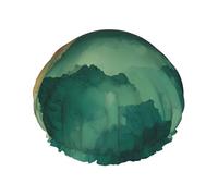 Cloudy Mountain Double Layer Shower Cap for Women Waterproof and Durable Protects Hair During Bath, Beauty