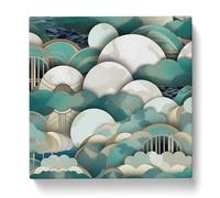 Cloudy Sky Art Deco Canvas Print | Gallery Wrapped 30mm Frame Wall Decor | 20x20 inches | Ready to Hang | Art Deco Picture | Living Room Bedroom Lounge Office