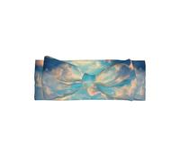Cloudy Sky Baby Bow Headband for Girls 0-6 Months - Soft Stretchable Knit Headwrap for Newborn Infant Photography, Shower Gift