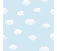 Cloudy Sky Children's Wallpaper Clouds Blue White Nursery Kids YöL