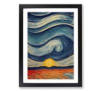 Cloudy Sky Impressionism Framed Print | A2 Black Framed Wall Art | Ready to Hang | Impressionist Landscape Picture | Living Room Bedroom Lounge Office