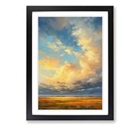 Cloudy Sky Impressionism No.2 Framed Print | A2 Black Framed Wall Art | Ready to Hang | Impressionist Landscape Picture | Living Room Bedroom Lounge Office