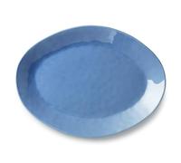 Cloudy Sky Oval Serving Platter 16 x 12 in - Stoneware Tray with Blue-Gray Marbled Glaze - Elegant Dinnerware for Roasts, Appetizers, Charcuterie & Entertaining - Rustic Modern Look