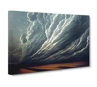 Cloudy Sky Over Land Canvas Print | Gallery Wrapped 30mm Frame Wall Art | 30x20 inches | Ready to Hang | Contemporary Picture | Living Room Bedroom Lounge Office