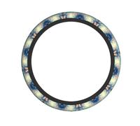 Cloudy Sky Patterned Elastic Steering Wheel Cover, Elastic Protective Cover, Suitable for Cars, SUVs, and Trucks.