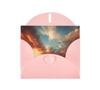 Cloudy Sky Print Blank Cards and Envelopes 5" x 6" for Wedding Birthday Invitations and All Occasions