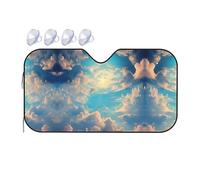 Cloudy Sky Print Car Windshield Sun Shade, Vehicle Front Window Shield Cover Sun Visor Protection