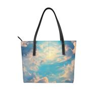 Cloudy Sky Prints Handbag. Women's printed handbag, large faux leather shoulder bag.