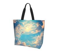 Cloudy Sky Prints Women'S Single-Shoulder Shopping Bag Spacious Stylish Design Perfect For Daily Commutes And Shopping.