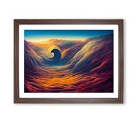 Cloudy Sky Surrealism Abstract H1022 Framed Print for Living Room Bedroom Home Office Décor, Wall Art Picture Ready to Hang, Walnut A4 Frame (34 x 25 cm)