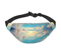 Cloudy Sky Waist Bag. Lightweight And Waterproof, Suitable For Travel And Daily Use, Fashionable Design, For Men And Women.