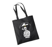 Cloudy With A Chance of F*ck This Black Tote Bag Cotton Shopper - Skull Skeleton Smoke Bad Boy Rock Roll Goth Punk Zombie Cool Dude Thunder Emo Mood Adult Gift Present (Black)