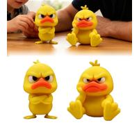 CloudYida 2-Pack Funny Angry Duck Figurines - Cute Angry Yellow Duck Desk Decor, Office Desk Toy & Multi-Scene Ornaments for Home, Car & Dorm