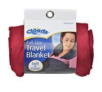 Cloudz Cozy Compact Airplane Travel Blanket for Your Flight, Car, Camping, Home or Comforting Warmth Anywhere! - Burgundy