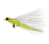 Clouser Minnow Fishing Flies - Chartreuse - Mustad Signature Duratin Fly Hooks - 6 Pack (Hook #2)