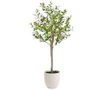 Clove, Artificial Plant Large Olive Tree 120 cm - Decorative, Tree, Home Decoration, for Indoors, Offices, Hotels, Events, Realistic Artificial Plant with Mediterranean Details