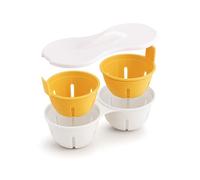 CLOVE Eggcellent Microwave Egg Poachers 2 BPA-Free, Dishwasher Safe Egg Boiler Poacher Cups, Microwavable Poached Egg Maker Cooker with Lid and Removable Tray