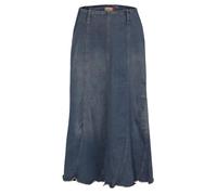 Clove Jeans A-Line Plus Size Maxi Skirts for Women - Full Length Stretch Denim Skirts with Vertical Panel - Stylish Long Denim Blue Ladies Skirt for All Occasions (8-24)