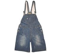 Clove Jeans Blue 100% Cotton Denim Cropped Womens Short Dungarees for Women uk - Ladies Dungaree Shorts Bib and Braces Overalls Shorts Women with Pockets Bib Plus Size 8 to 22
