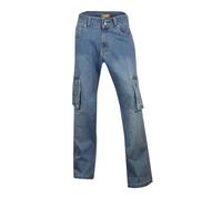 Clove Jeans Medium Waist Distress Stretch Denim Blue Wide Leg Jeans for Women UK - Vintage Look Mid Rise Pants for Women with Combat Pockets Plus Size 16-24