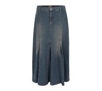 Clove Jeans Women A line Long Skirt Ankle Length Elegant Blue Stretch Denim Stone Wash Pleated Plus Size Maxi Skirt(12-24)