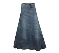Clove Jeans Women A-line Long Tall - Contrasting Vertical Panelled Stretch Denim Skirts for Women Frayed Ankle Length Skirt - Plus Size Maxi Skirt 10-26