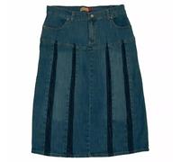 Clove Jeans Women's A-Line Skirt - Midi Skirts with Pleates for Casual & Office Wear - Elegant Blue Plus Size Denim Skirt 14-24