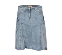 Clove Jeans Womens Mini Skirt - A Line Flare Light Blue Denim Mini with Contrast Stitch Panel Detailing - Above Knee Length Skirt Plus Size 14-24