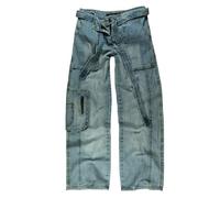 Clove Jeans Womens Wide Leg Jeans Front and Back Pockets - 80s 90s Vintage Stone Wash Blue Denim for Women - Mid Waisted with Metallic Zip Closure Plus Size(8-24)