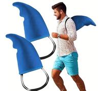 Clovella Shark Costume, Under The Sea Costumes Shark Fin with Adjustable Straps, Silver Gray Shark Costume for Kids and Adults, Fun Party Accessory for Halloween and Beach Events (Blue)