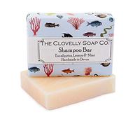 Clovelly Soap Co Natural Handmade Shampoo Soap Bar with Eucalyptus mint and Lemon for Dry-Normal Hair and Scalp 100g
